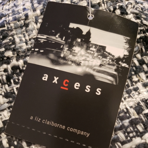 Axcess Liz Claiborne women's skirt tweed cotton blend lined Black/white 16 - Picture 8 of 9